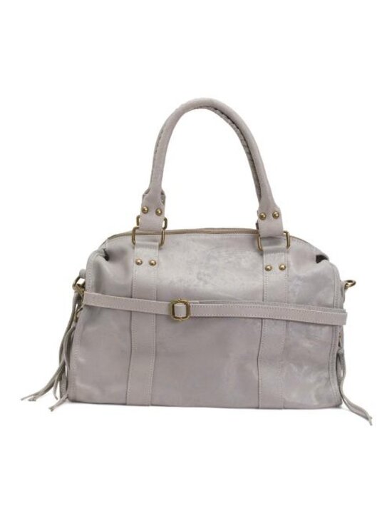 GAVE LUX Handbags - GAVE LUX Made In Italy Leather Large Satchel Brush Front Zip